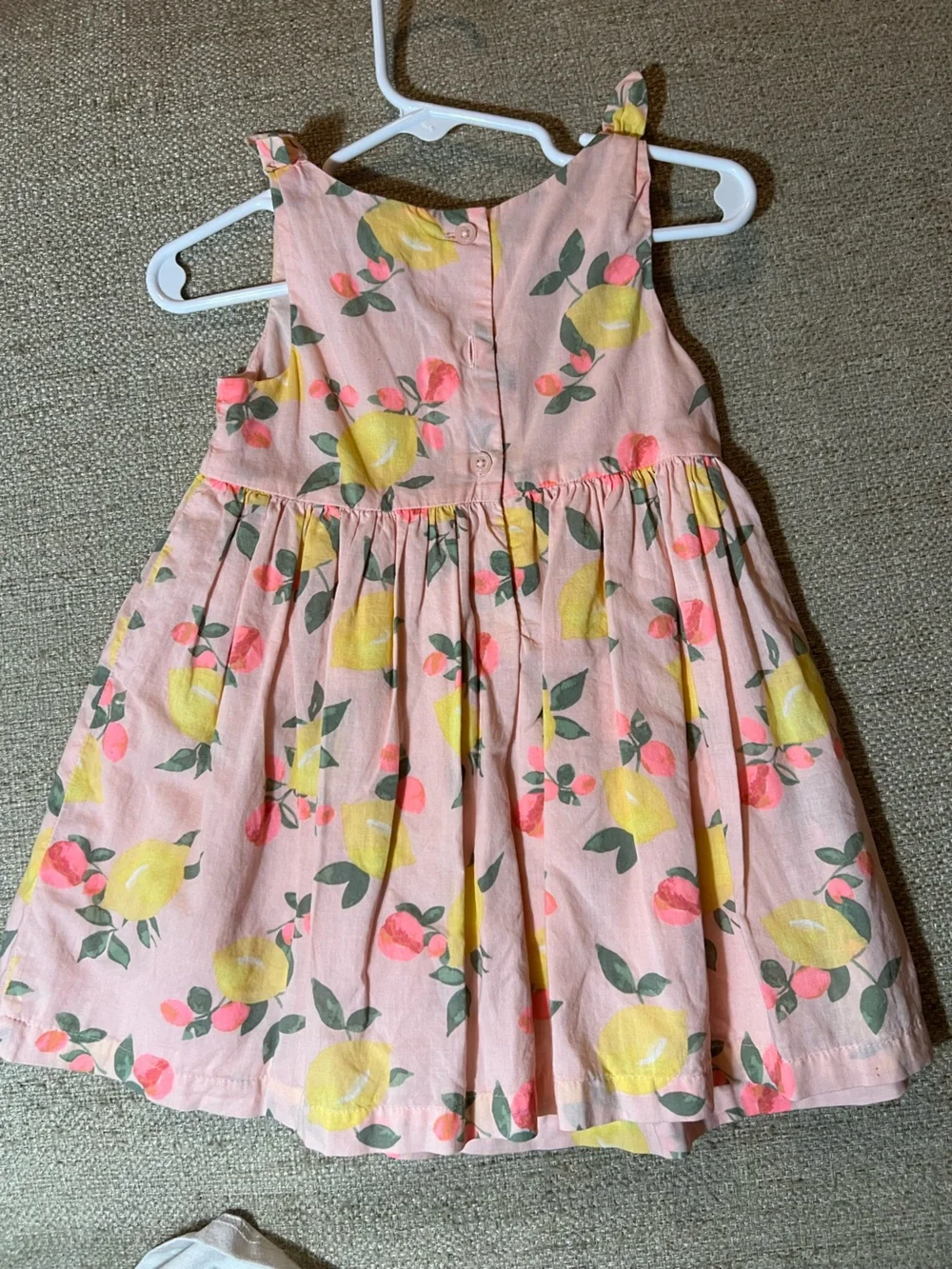 OshKosh B'gosh Pink Dress with Yellow Lemon & Coral Floral Print